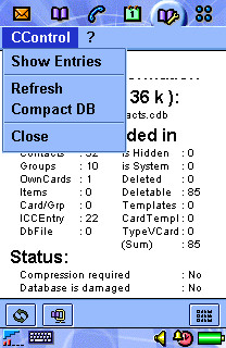 Contacts Information - Menu
